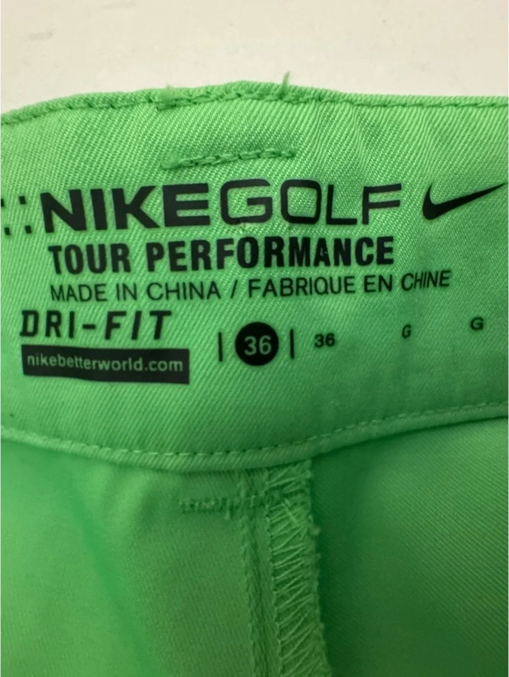 Nike Golf Tour Performance Dri-FIT Mens 36 Green Golf Shorts 12” Inseam